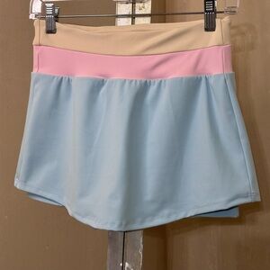 Colorblock Tennis Skirt in Blue, Pink, and Tan Sz XS
